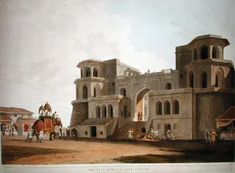 Das Punj Mahalla Tor, Lucnow, veröffentlicht 1801